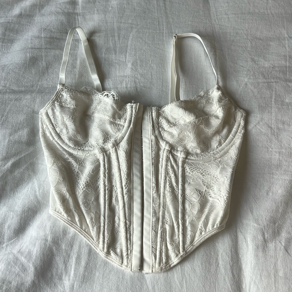 White Lace Corset Top